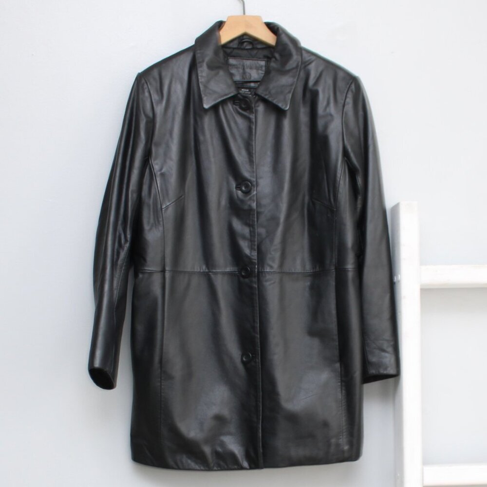 Kathy Ireland Vintage Y2K Women’s Black Leather Jacket Size Medium